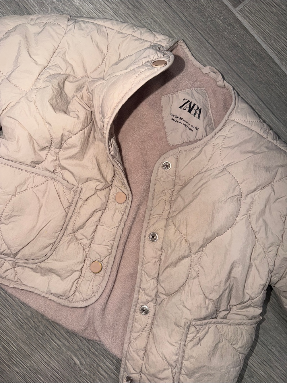 Zara kids Quilted Cream Jacket 18-24 M